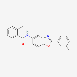 molecular formula C22H18N2O2 B5810857 2-methyl-N-[2-(3-methylphenyl)-1,3-benzoxazol-5-yl]benzamide 