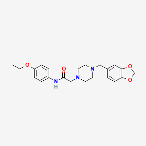 molecular formula C22H27N3O4 B5810863 2-[4-(1,3-benzodioxol-5-ylmethyl)-1-piperazinyl]-N-(4-ethoxyphenyl)acetamide 