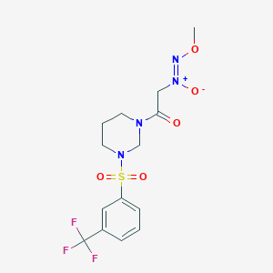 1-[(methoxy-NNO-azoxy)acetyl]-3-{[3-(trifluoromethyl)phenyl]sulfonyl}hexahydropyrimidine