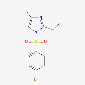 molecular formula C12H13BrN2O2S B5810895 1-[(4-bromophenyl)sulfonyl]-2-ethyl-4-methyl-1H-imidazole 