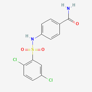 molecular formula C13H10Cl2N2O3S B5810903 4-{[(2,5-dichlorophenyl)sulfonyl]amino}benzamide 