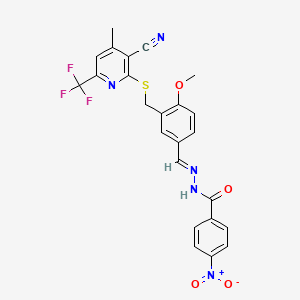 molecular formula C24H18F3N5O4S B5810931 N'-[3-({[3-cyano-4-methyl-6-(trifluoromethyl)-2-pyridinyl]thio}methyl)-4-methoxybenzylidene]-4-nitrobenzohydrazide 