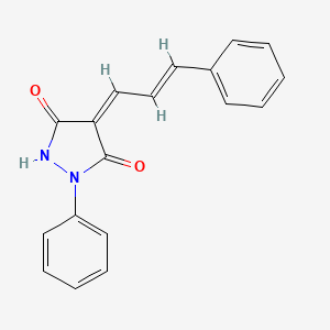 molecular formula C18H14N2O2 B5810964 1-phenyl-4-(3-phenyl-2-propen-1-ylidene)-3,5-pyrazolidinedione 