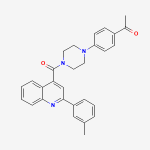molecular formula C29H27N3O2 B5810975 1-[4-(4-{[2-(3-methylphenyl)-4-quinolinyl]carbonyl}-1-piperazinyl)phenyl]ethanone 