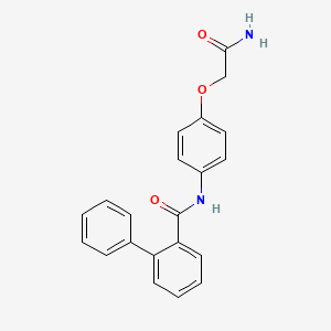 molecular formula C21H18N2O3 B5810981 N-[4-(2-amino-2-oxoethoxy)phenyl]-2-biphenylcarboxamide 
