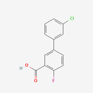 molecular formula C13H8ClFO2 B581100 5-(3-氯苯基)-2-氟苯甲酸 CAS No. 1261933-47-4