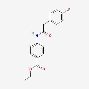 molecular formula C17H16FNO3 B5811010 ethyl 4-{[(4-fluorophenyl)acetyl]amino}benzoate 