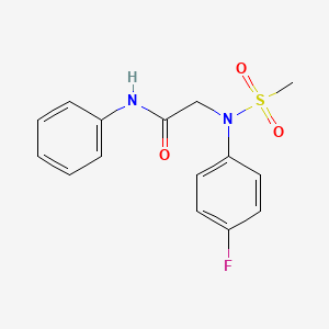 molecular formula C15H15FN2O3S B5811018 N~2~-(4-fluorophenyl)-N~2~-(methylsulfonyl)-N~1~-phenylglycinamide 