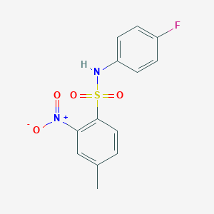 molecular formula C13H11FN2O4S B5811027 N-(4-fluorophenyl)-4-methyl-2-nitrobenzenesulfonamide 