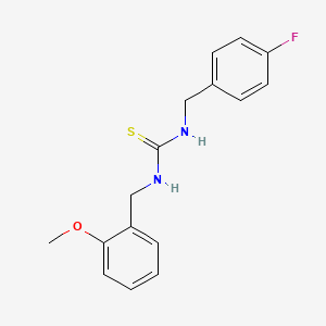 molecular formula C16H17FN2OS B5811072 N-(4-fluorobenzyl)-N'-(2-methoxybenzyl)thiourea 