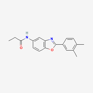 molecular formula C18H18N2O2 B5811079 N-[2-(3,4-dimethylphenyl)-1,3-benzoxazol-5-yl]propanamide 