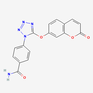 molecular formula C17H11N5O4 B5811087 4-{5-[(2-oxo-2H-chromen-7-yl)oxy]-1H-tetrazol-1-yl}benzamide 