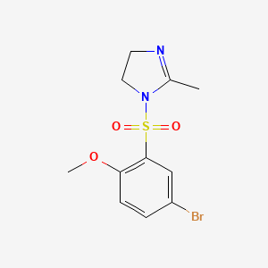 molecular formula C11H13BrN2O3S B5811103 1-[(5-bromo-2-methoxyphenyl)sulfonyl]-2-methyl-4,5-dihydro-1H-imidazole 