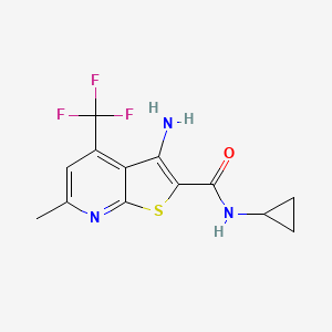 molecular formula C13H12F3N3OS B5811109 3-amino-N-cyclopropyl-6-methyl-4-(trifluoromethyl)thieno[2,3-b]pyridine-2-carboxamide 