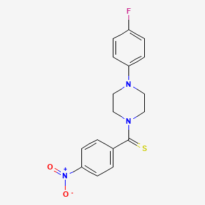 molecular formula C17H16FN3O2S B5811120 1-(4-fluorophenyl)-4-[(4-nitrophenyl)carbonothioyl]piperazine 