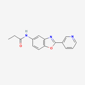 molecular formula C15H13N3O2 B5811150 N-[2-(3-pyridinyl)-1,3-benzoxazol-5-yl]propanamide 