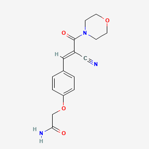 2-{4-[2-cyano-3-(4-morpholinyl)-3-oxo-1-propen-1-yl]phenoxy}acetamide