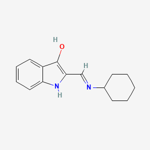 molecular formula C15H18N2O B5811218 2-[(cyclohexylamino)methylene]-1,2-dihydro-3H-indol-3-one 