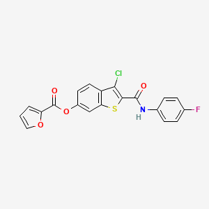 molecular formula C20H11ClFNO4S B5811220 3-chloro-2-{[(4-fluorophenyl)amino]carbonyl}-1-benzothien-6-yl 2-furoate 