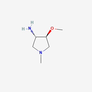 molecular formula C6H14N2O B581123 trans-4-Methoxy-1-methylpyrrolidin-3-amine CAS No. 1212103-66-6