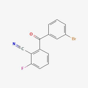 molecular formula C14H7BrFNO B581126 2-(3-Bromobenzoyl)-6-fluorobenzonitrile CAS No. 1227162-77-7