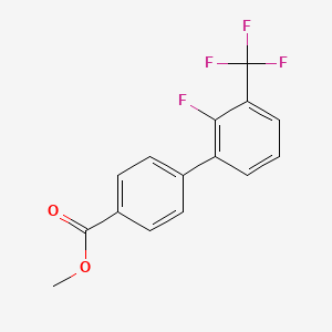 molecular formula C15H10F4O2 B581128 Methyl 2'-fluoro-3'-(trifluoromethyl)-[1,1'-biphenyl]-4-carboxylate CAS No. 1365273-05-7
