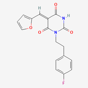 molecular formula C17H13FN2O4 B5811282 1-[2-(4-fluorophenyl)ethyl]-5-(2-furylmethylene)-2,4,6(1H,3H,5H)-pyrimidinetrione 