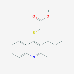 molecular formula C15H17NO2S B5811287 [(2-methyl-3-propyl-4-quinolinyl)thio]acetic acid 