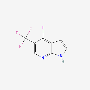 molecular formula C8H4F3IN2 B581129 4-Iodo-5-(trifluoromethyl)-1H-pyrrolo[2,3-b]pyridine CAS No. 1261365-97-2