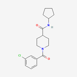 molecular formula C18H23ClN2O2 B5811305 1-(3-chlorobenzoyl)-N-cyclopentyl-4-piperidinecarboxamide 
