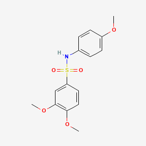molecular formula C15H17NO5S B5811326 3,4-dimethoxy-N-(4-methoxyphenyl)benzenesulfonamide 