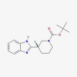 molecular formula C17H23N3O2 B581135 (S)-2-(N-BOC-piperidin-3-yl)-1H-benzoimidazole CAS No. 1234709-86-4