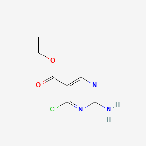 molecular formula C7H8ClN3O2 B581136 Ethyl 2-amino-4-chloropyrimidine-5-carboxylate CAS No. 1240597-30-1