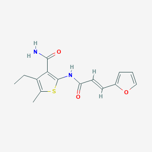molecular formula C15H16N2O3S B5811371 4-ethyl-2-{[3-(2-furyl)acryloyl]amino}-5-methyl-3-thiophenecarboxamide 
