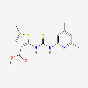 molecular formula C15H17N3O2S2 B5811374 methyl 2-({[(4,6-dimethyl-2-pyridinyl)amino]carbonothioyl}amino)-5-methyl-3-thiophenecarboxylate 