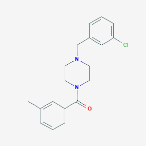 molecular formula C19H21ClN2O B5811407 1-(3-chlorobenzyl)-4-(3-methylbenzoyl)piperazine 