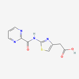 molecular formula C10H8N4O3S B581141 2-(2-(Pyrimidine-2-carboxamido)thiazol-4-yl)acetic acid CAS No. 1283109-10-3