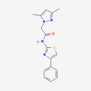 molecular formula C16H16N4OS B5811414 2-(3,5-dimethyl-1H-pyrazol-1-yl)-N-(4-phenyl-1,3-thiazol-2-yl)acetamide 