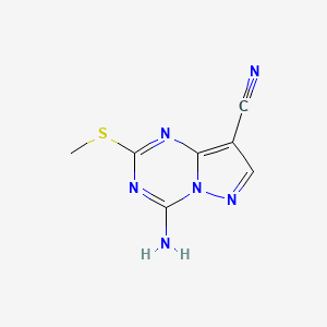 molecular formula C7H6N6S B581142 4-氨基-2-(甲硫基)吡唑并[1,5-a][1,3,5]三嗪-8-碳腈 CAS No. 1273577-56-2