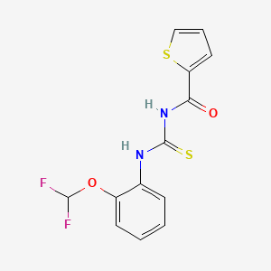 molecular formula C13H10F2N2O2S2 B5811438 N-({[2-(difluoromethoxy)phenyl]amino}carbonothioyl)-2-thiophenecarboxamide 