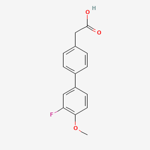 molecular formula C15H13FO3 B581144 4-(3-Fluoro-4-methoxyphenyl)phenylacetic acid CAS No. 1334500-08-1