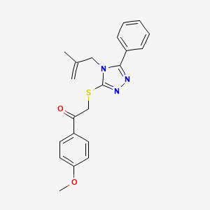 molecular formula C21H21N3O2S B5811441 1-(4-methoxyphenyl)-2-{[4-(2-methyl-2-propen-1-yl)-5-phenyl-4H-1,2,4-triazol-3-yl]thio}ethanone 