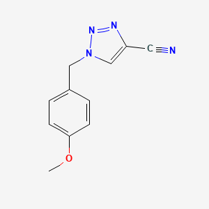 molecular formula C11H10N4O B581145 1-(4-Methoxy-benzyl)-1H-[1,2,3]triazole-4-carbonitrile CAS No. 1211592-84-5