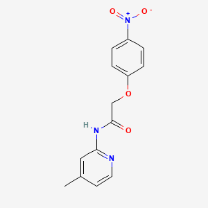molecular formula C14H13N3O4 B5811485 N-(4-methyl-2-pyridinyl)-2-(4-nitrophenoxy)acetamide 