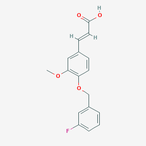 molecular formula C17H15FO4 B5811487 3-{4-[(3-fluorobenzyl)oxy]-3-methoxyphenyl}acrylic acid 