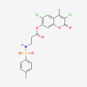 3,6-dichloro-4-methyl-2-oxo-2H-chromen-7-yl N-[(4-methylphenyl)sulfonyl]-beta-alaninate