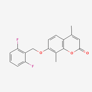 molecular formula C18H14F2O3 B5811515 7-[(2,6-difluorobenzyl)oxy]-4,8-dimethyl-2H-chromen-2-one 