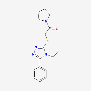 molecular formula C16H20N4OS B5811516 4-ethyl-3-{[2-oxo-2-(1-pyrrolidinyl)ethyl]thio}-5-phenyl-4H-1,2,4-triazole 