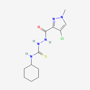 molecular formula C12H18ClN5OS B5811522 2-[(4-chloro-1-methyl-1H-pyrazol-3-yl)carbonyl]-N-cyclohexylhydrazinecarbothioamide 