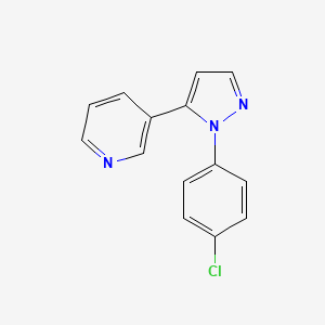 molecular formula C14H10ClN3 B581153 3-(1-(4-chlorophenyl)-1H-pyrazol-5-yl)pyridine CAS No. 1269294-23-6
